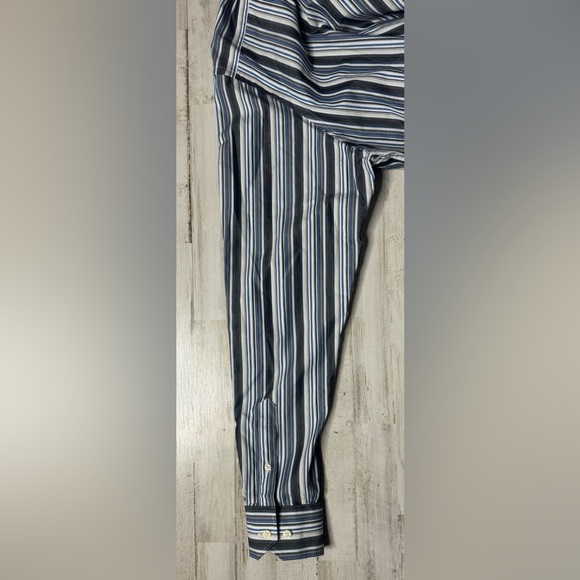 Tailorbyrd Mens Dress Shirt XL Flip Cuff Long Sleeve Black/white Button Up - Picture 9 of 14